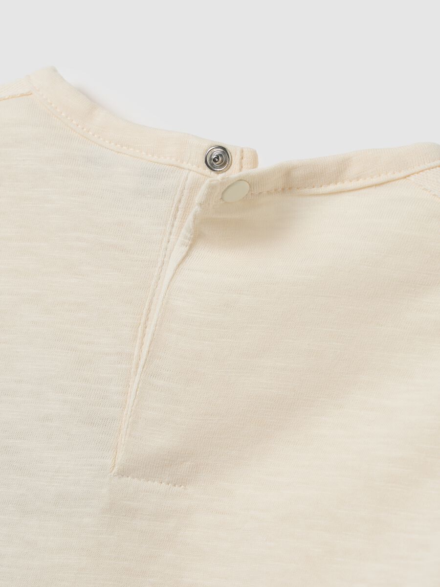 Baby T-shirt in pure beige cotton regular fit_3