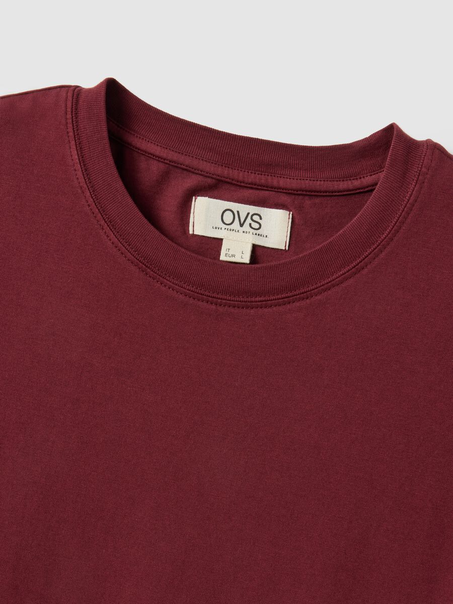 T-shirt bordeaux in puro cotone italiano_5