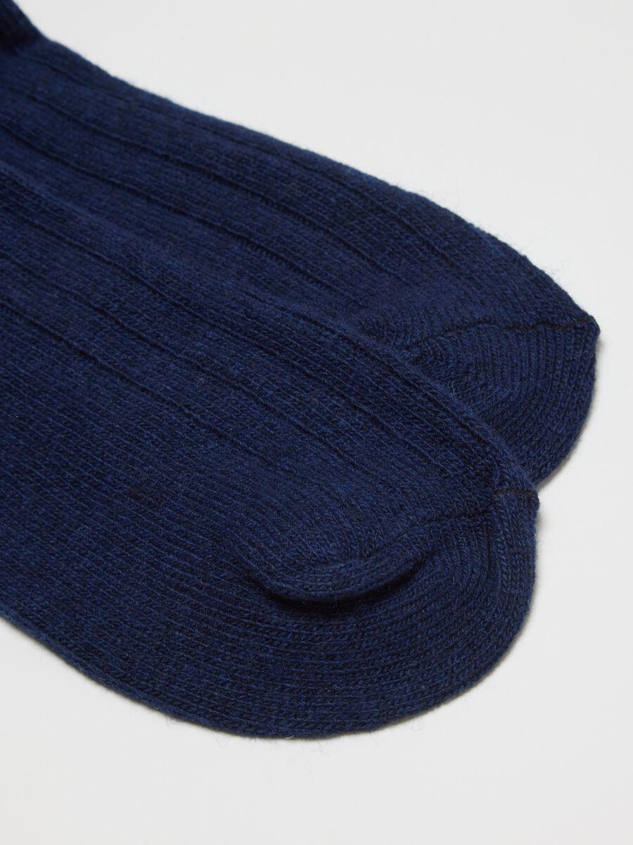 Blue Ribbed Knee-High Socks_2