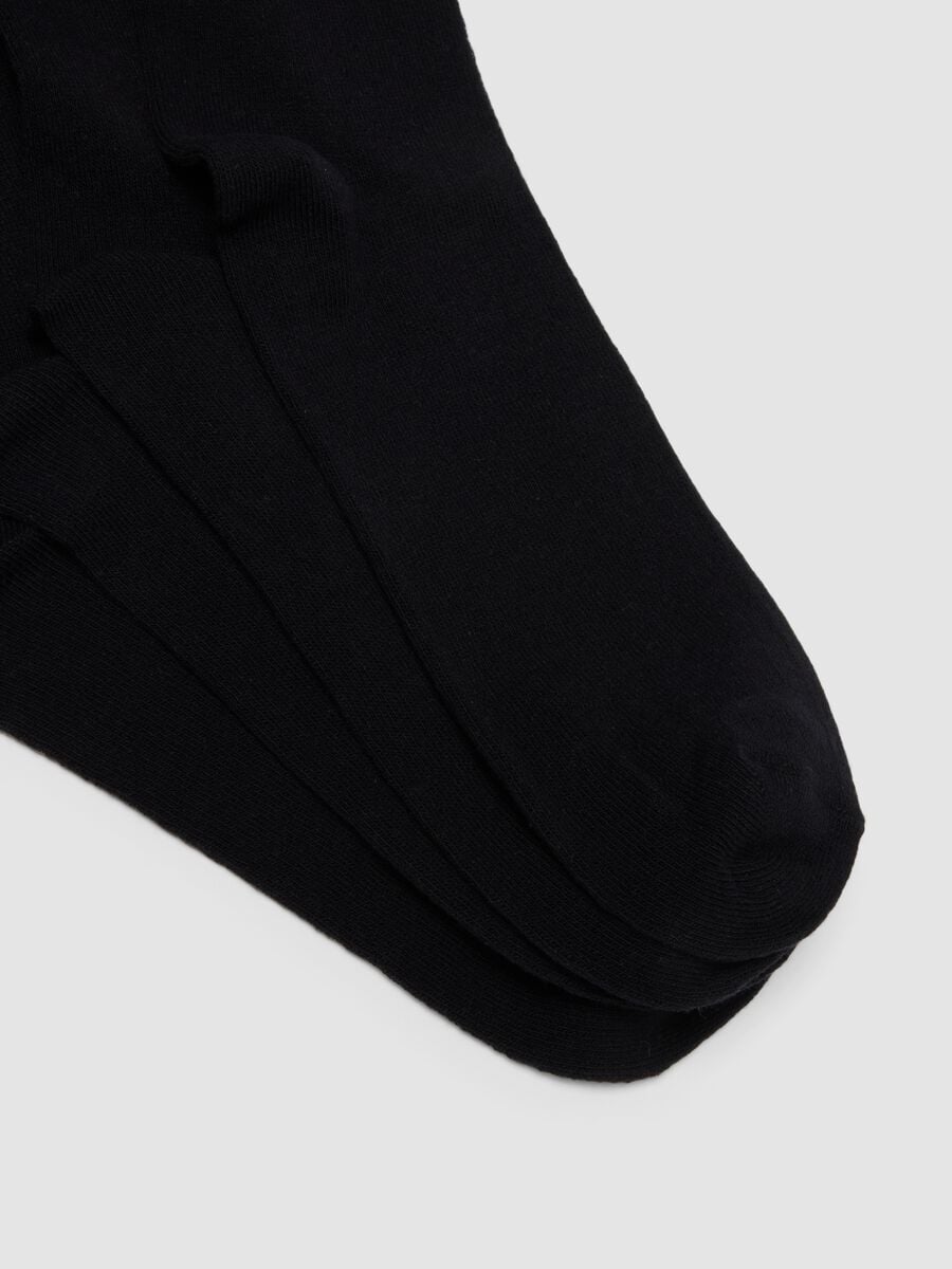3-pack of black mid-calf socks in stretch organic cotton_1
