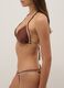 Brown triangle bikini top in stretch fabric with contrast trim_3