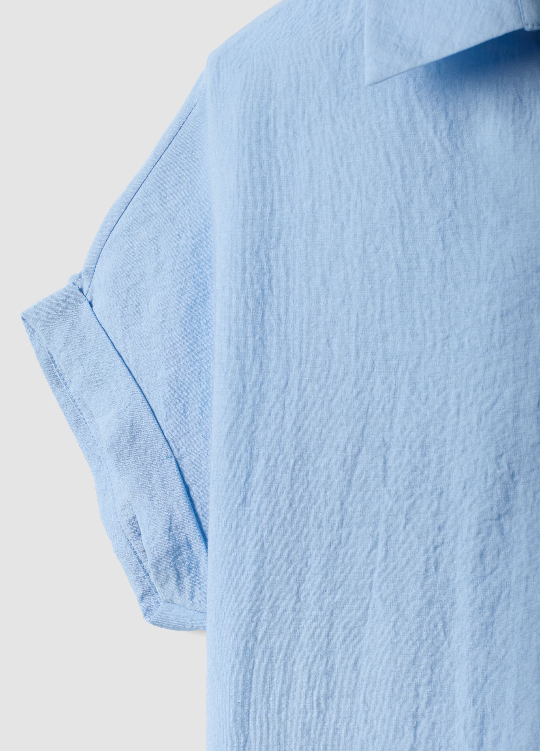 Light blue viscose-blend shirt