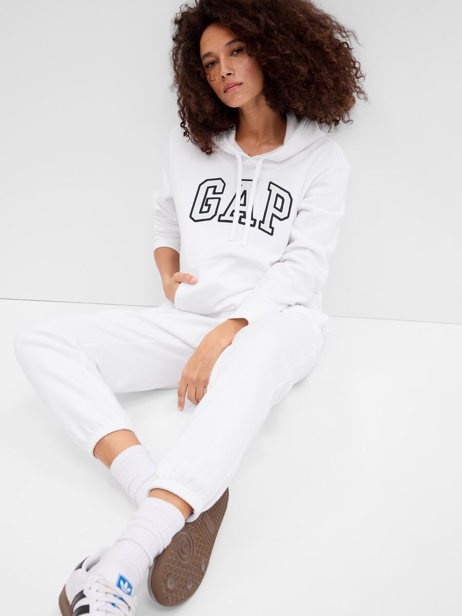 Sweatshirt with hood and logo embroidery_0