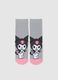 Grey Non-slip Socks with Kuromi_1