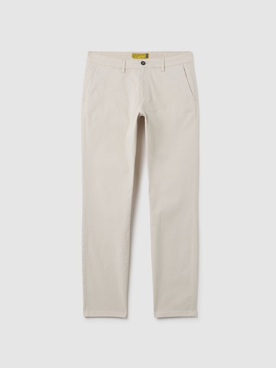 Slim fit beige cotton trousers_4