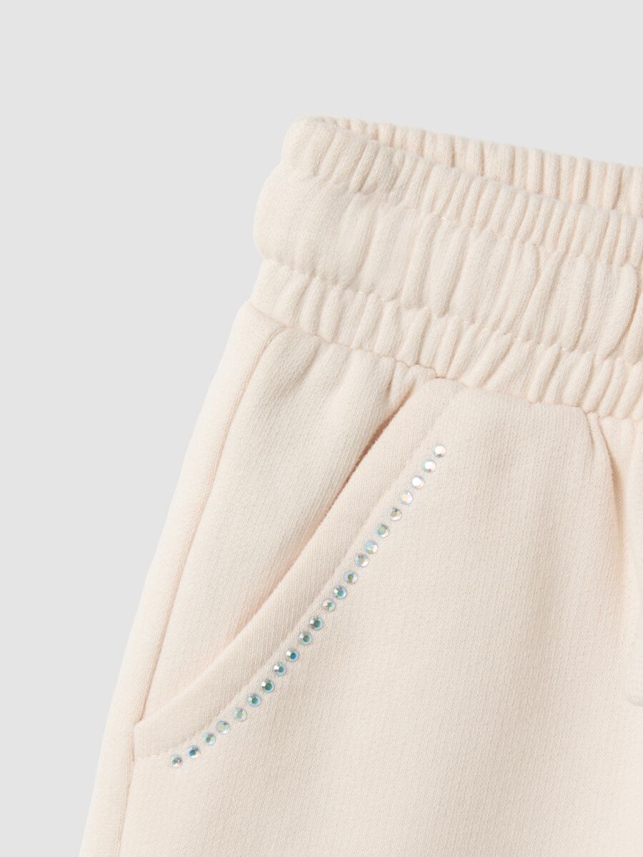Pantaloni jogger beige in puro cotone_3