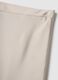 Beige satin skirt with regular fit and elastic waist_5