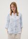 Light Blue Viscose-Blend Blouse with Stripes and Floral Print_1