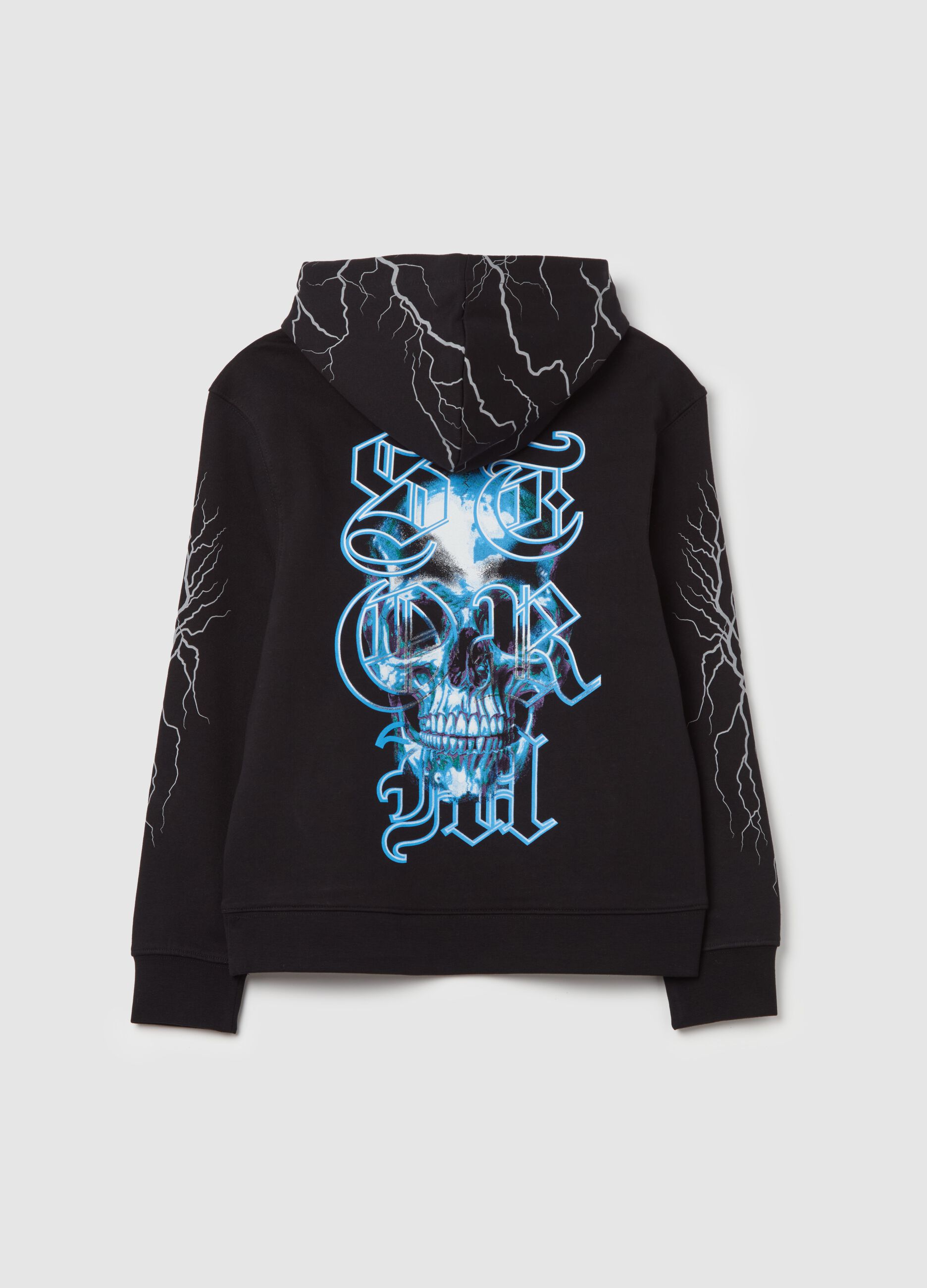 Felpa con cappuccio e scritta Electrical Nero OVS KIDS da Ragazzo OVS