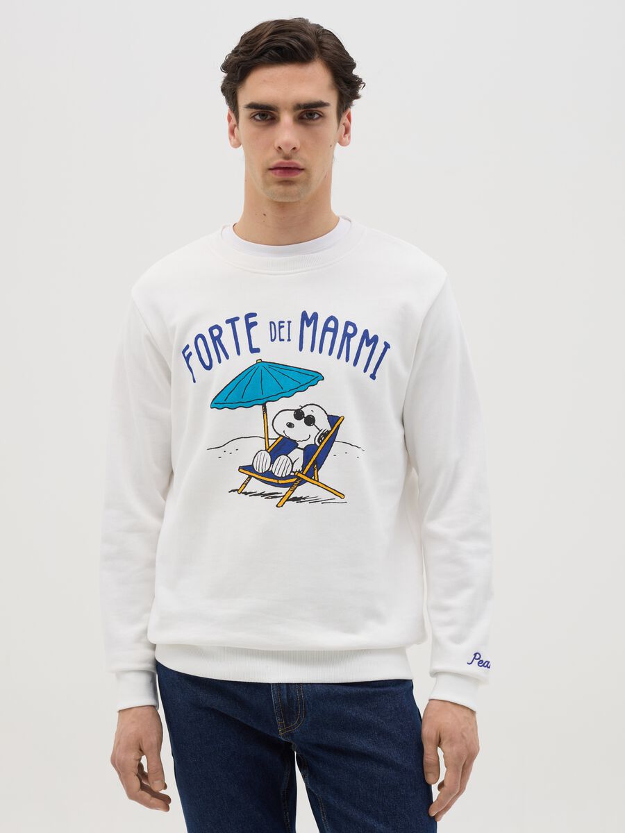 French Terry sweatshirt with "Forte dei Marmi" Snoopy print_0