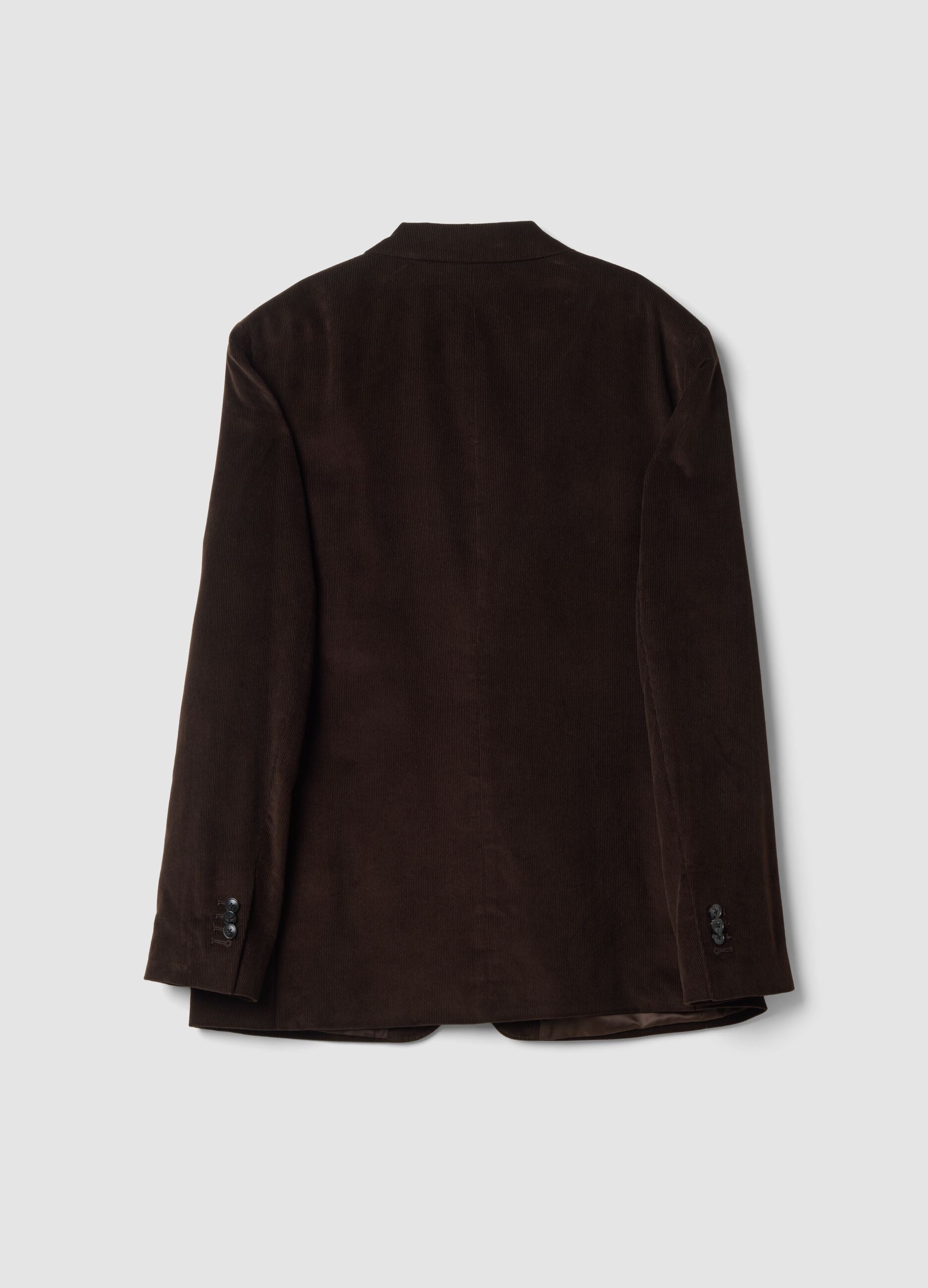 Blazer marrone in puro cotone regular fit a coste