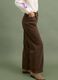 High-waisted wide-leg brown jeans in pure cotton_2