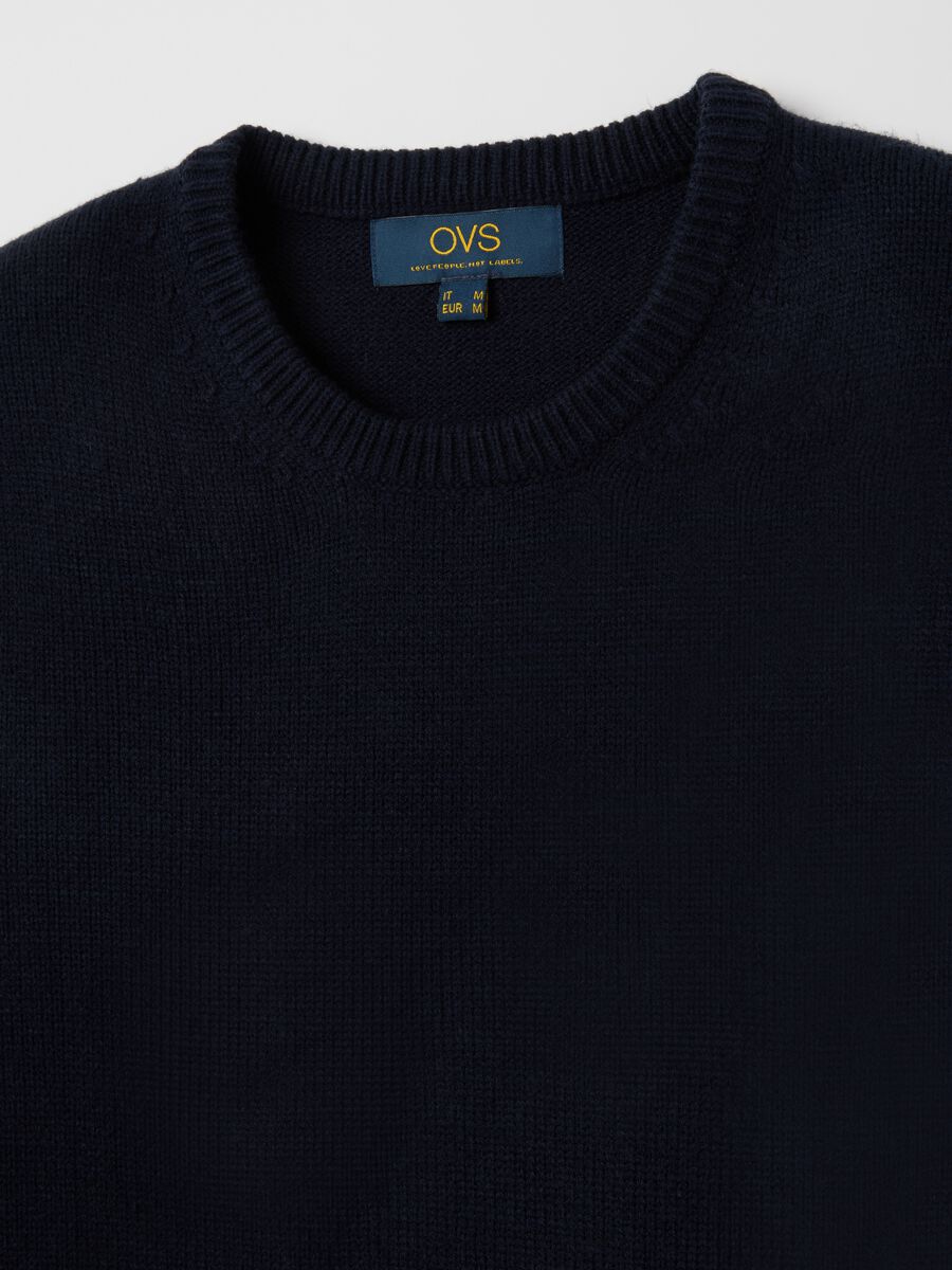 Regular fit blue crewneck sweater_4