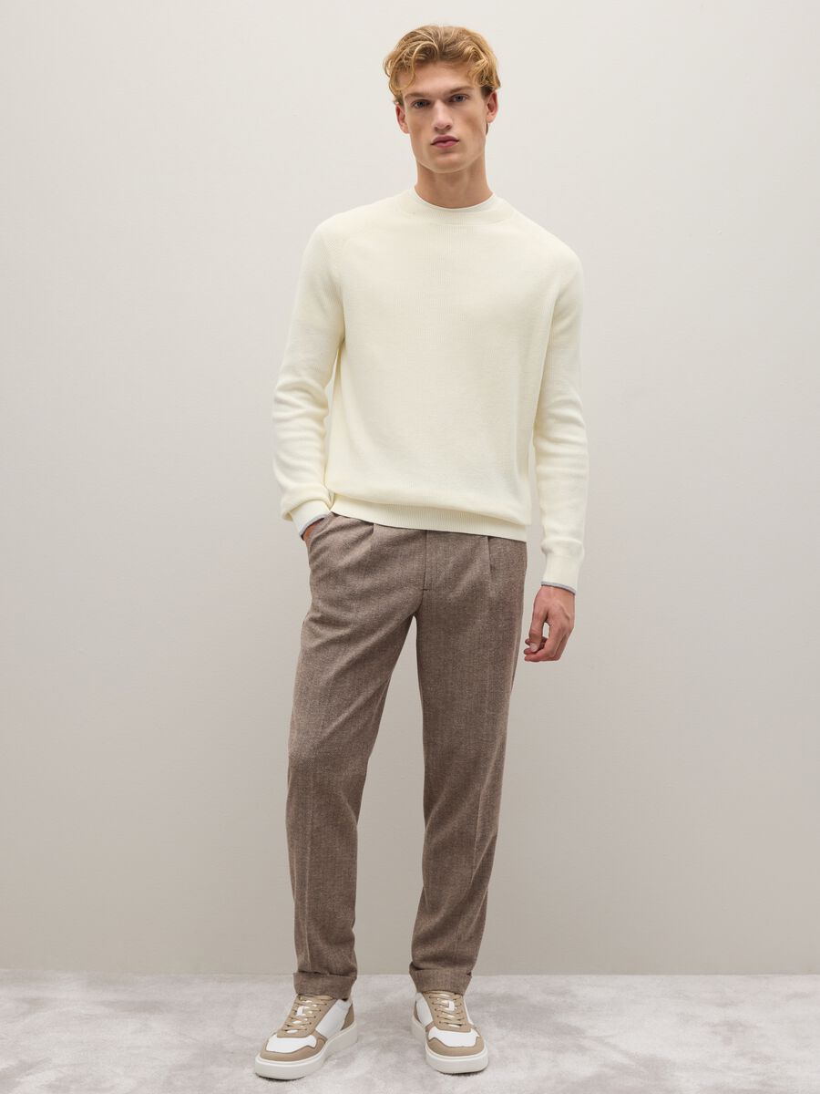 Brown twill cotton trousers_0