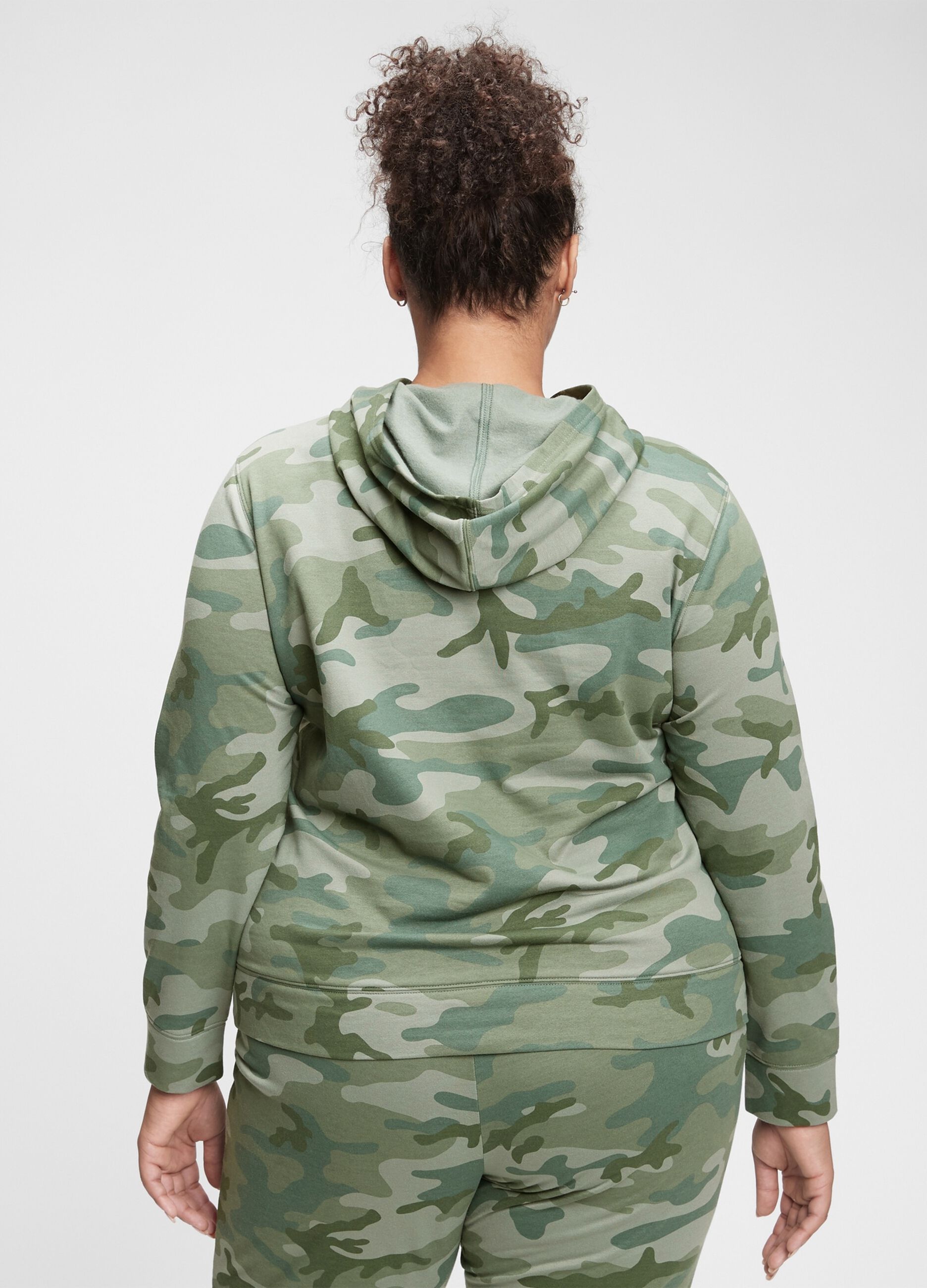 Camo hoodie with embroidered logo