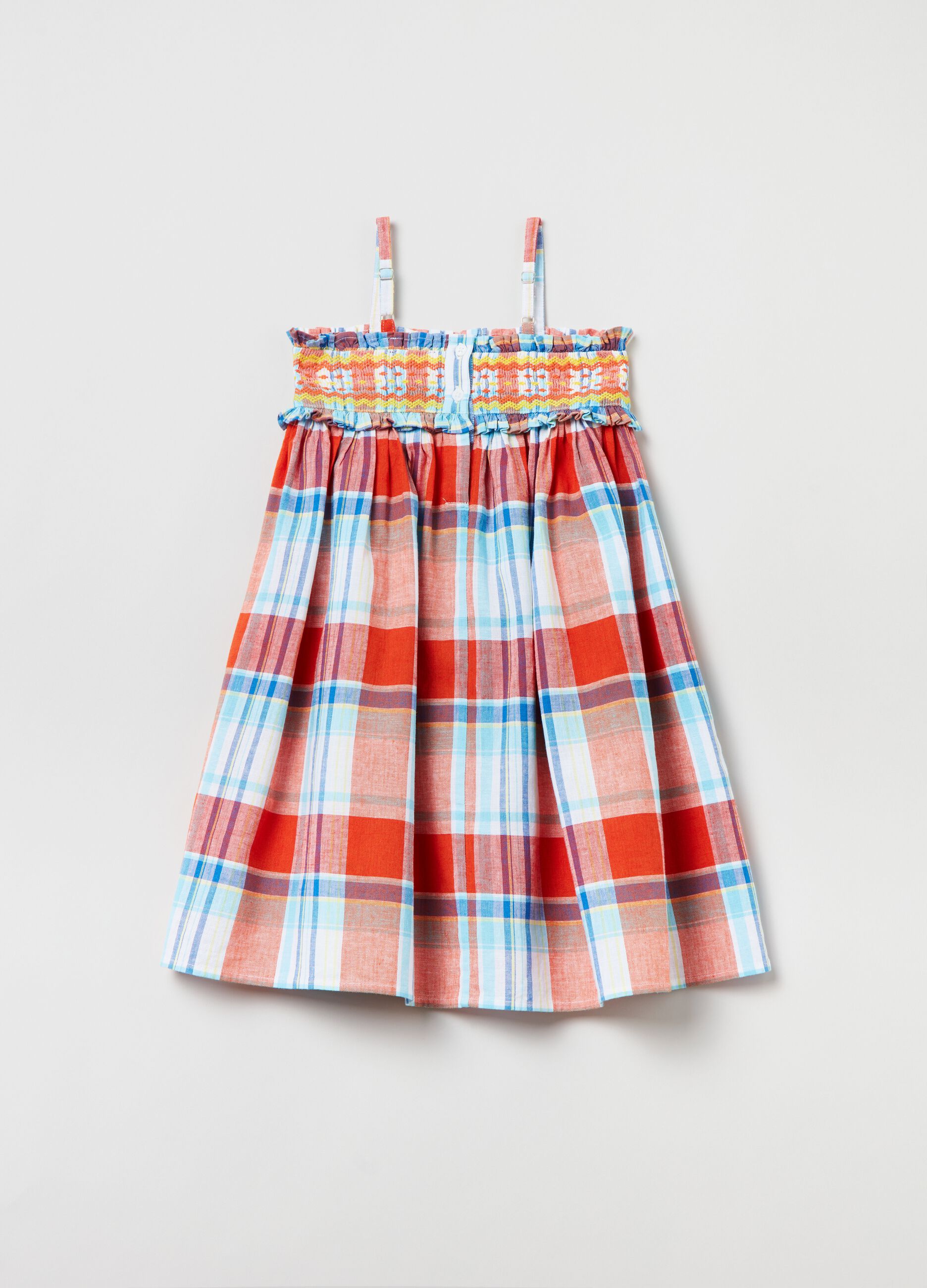 Vestito in lino e cotone a quadri_1