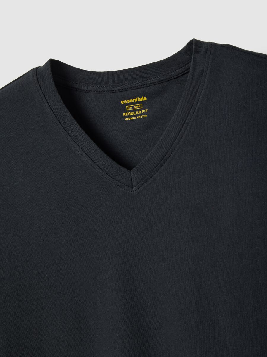 T-shirt in puro cotone nero regular fit_5