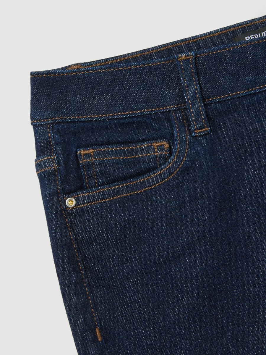 High-waisted stretch cotton blue skinny jeans_5