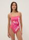 Pink floral-print stretch swimsuit_0