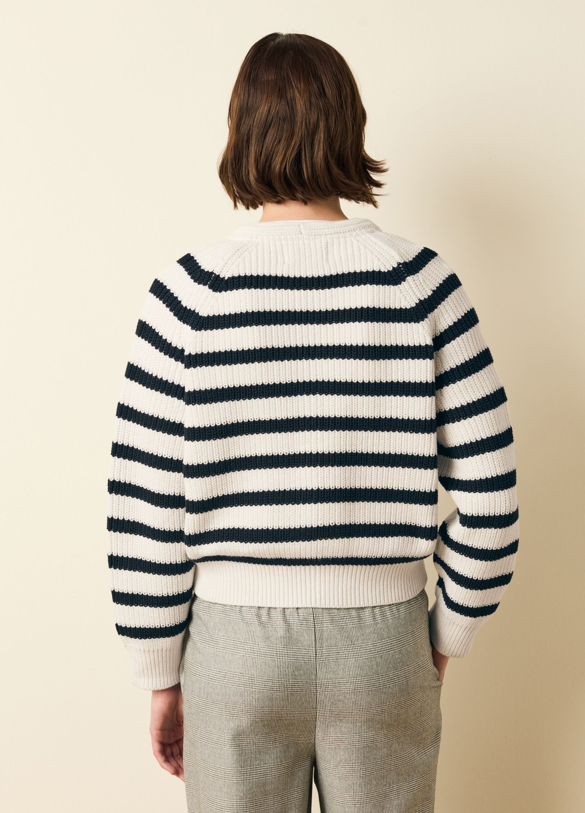 Cardigan a righe con maniche raglan