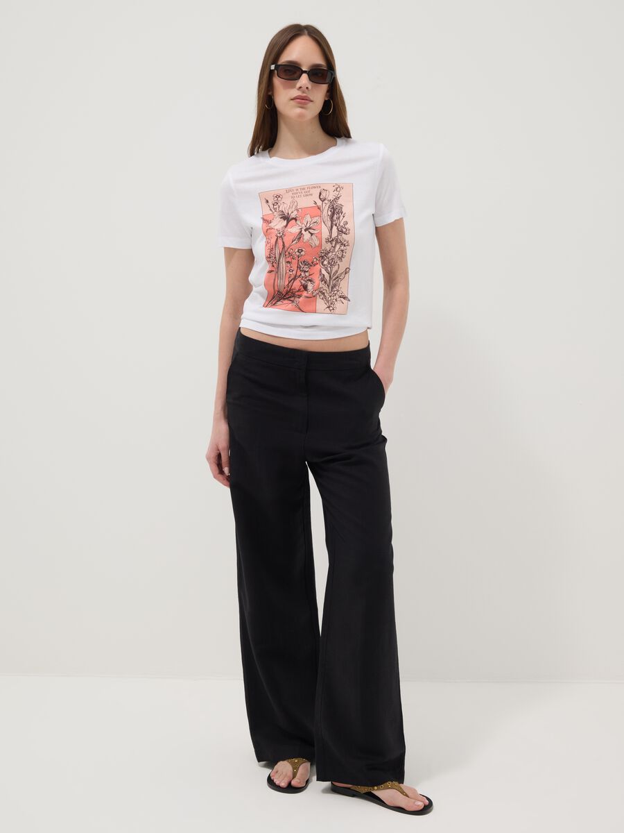 T-shirt in puro cotone bianca regular fit con stampa_2