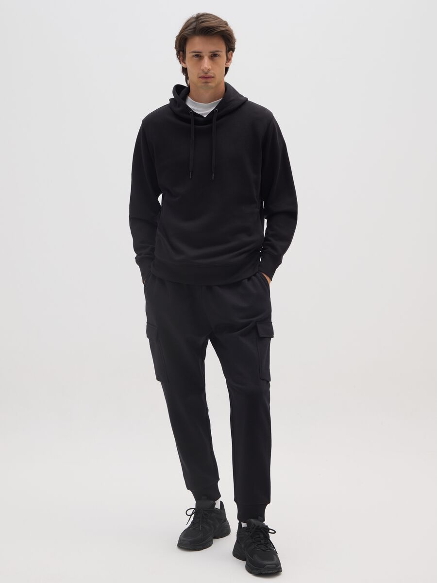 Felpa in puro cotone nera regular fit_2
