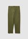 Green stretch cotton carrot fit trousers_4