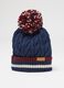Heavy blue knitted hat with pompom_2