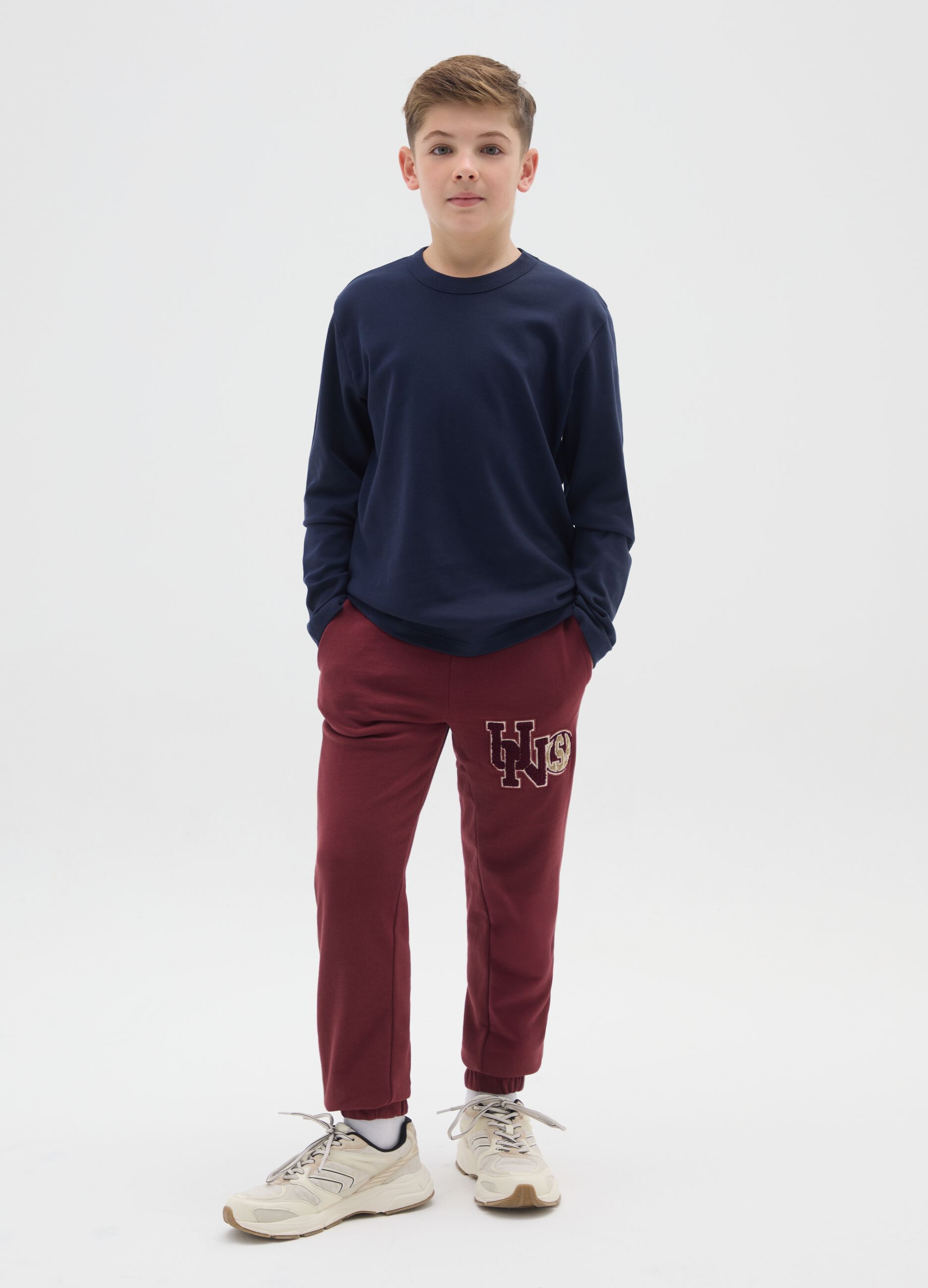 Boys' pure cotton multicolour regular fit trousers