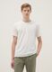 White pure cotton regular fit T-shirt with henley collar_0