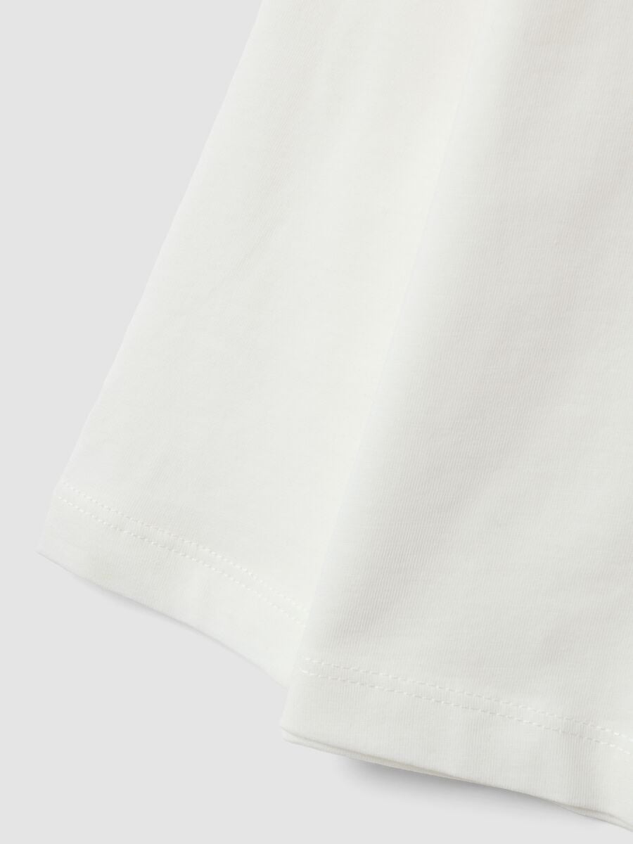 White pure cotton oversized T-shirt with contrast print for boys_3