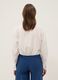 White cropped viscose-blend shirt with knot, regular fit_2