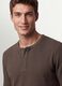 Brown honeycomb viscose-blend T-shirt, regular fit_0