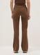 Brown flare leggings in stretch cotton_2