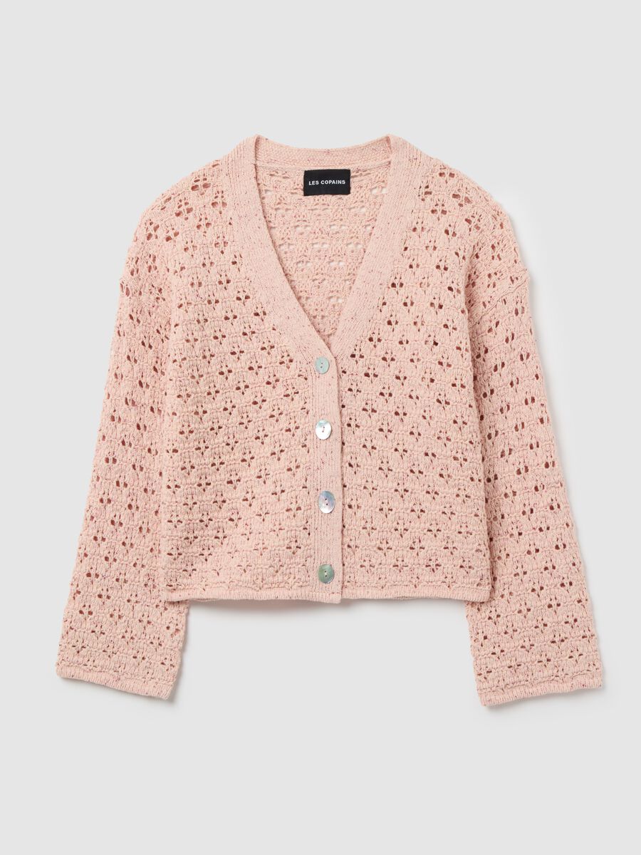 Crochet Cardigan with V-Neck_4