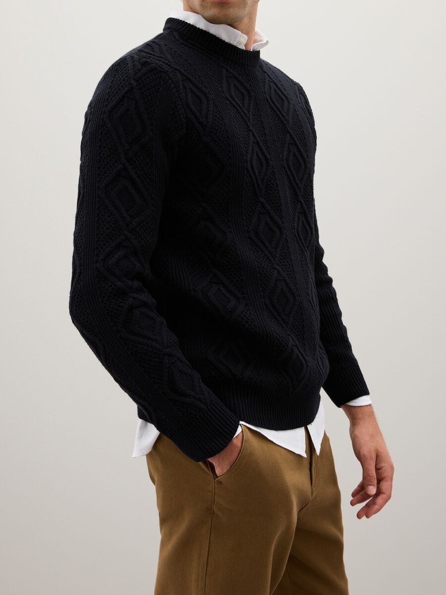 Maglione in puro cotone nero regular fit_2