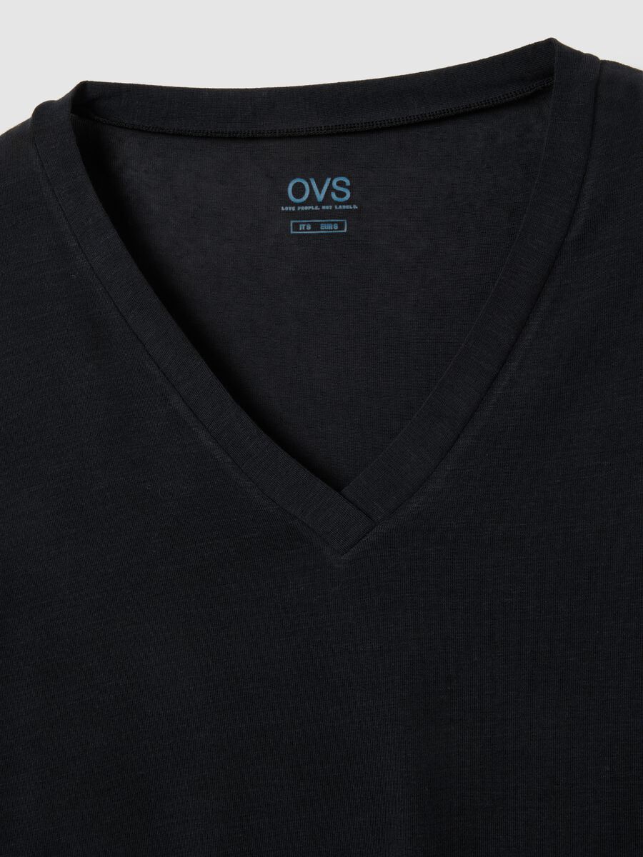 Black V-neck regular fit jumper_1