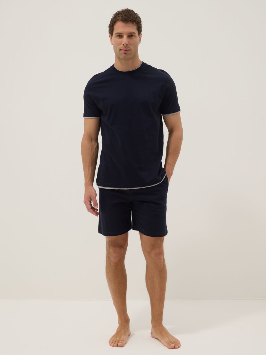 Pigiama blu in puro cotone mercerizzato_0