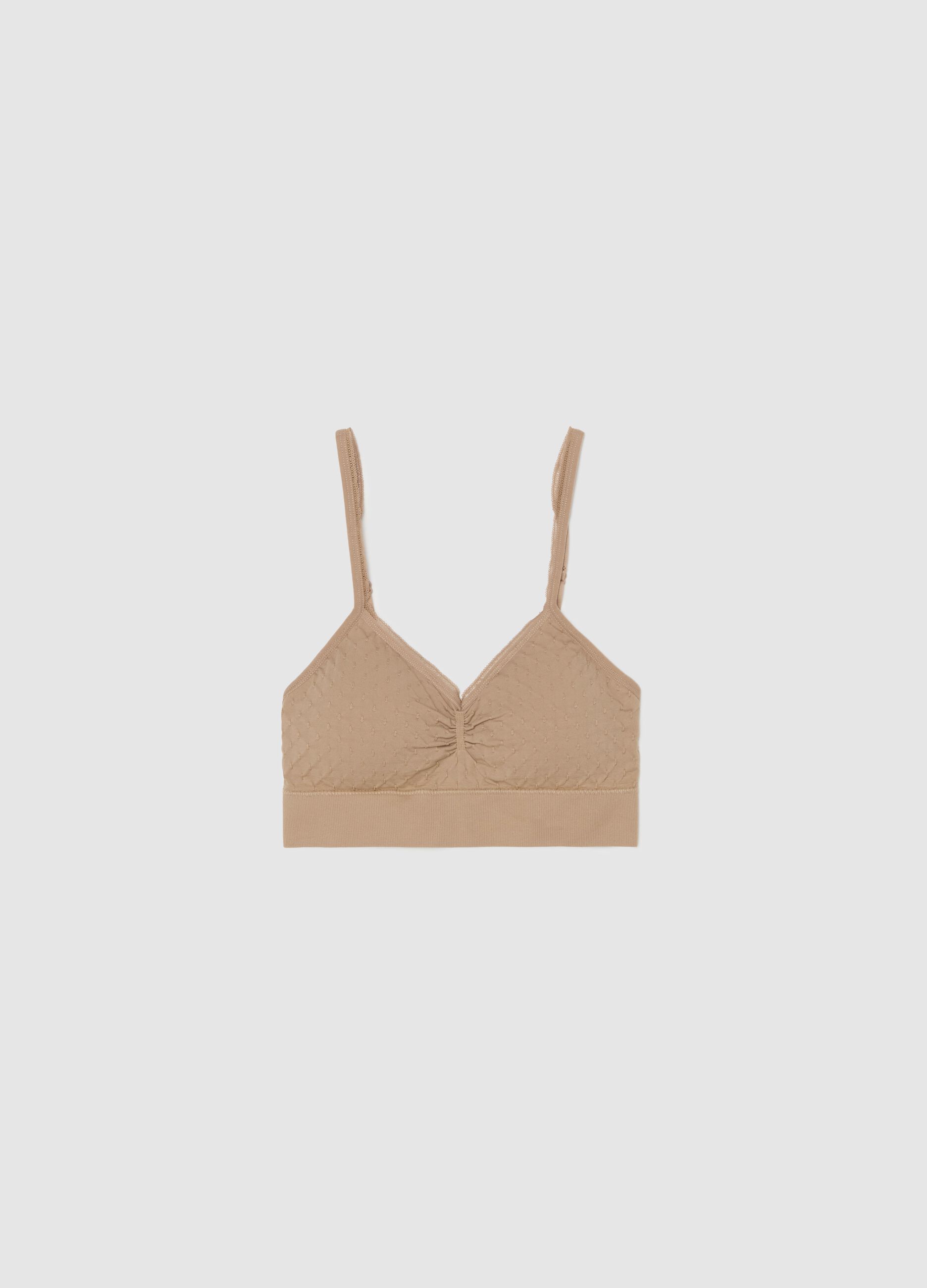 Reggiseno Bralette in microfibra con trama dobby