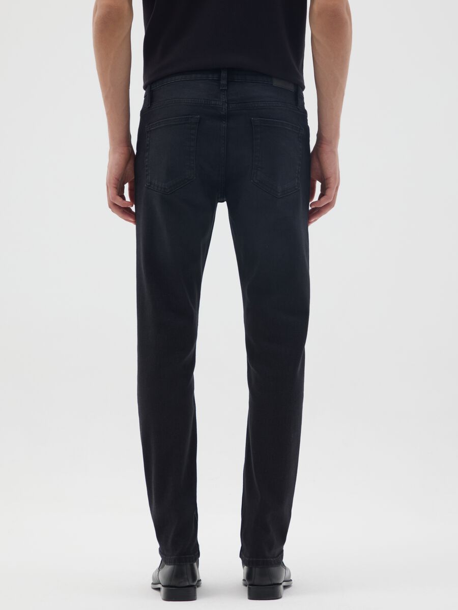 Black stretchy cotton skinny fit jeans_2