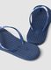 Blue flip-flops with floral straps and woven texture_2