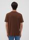 T-shirt marrone in puro cotone jersey con scritta regular fit_3