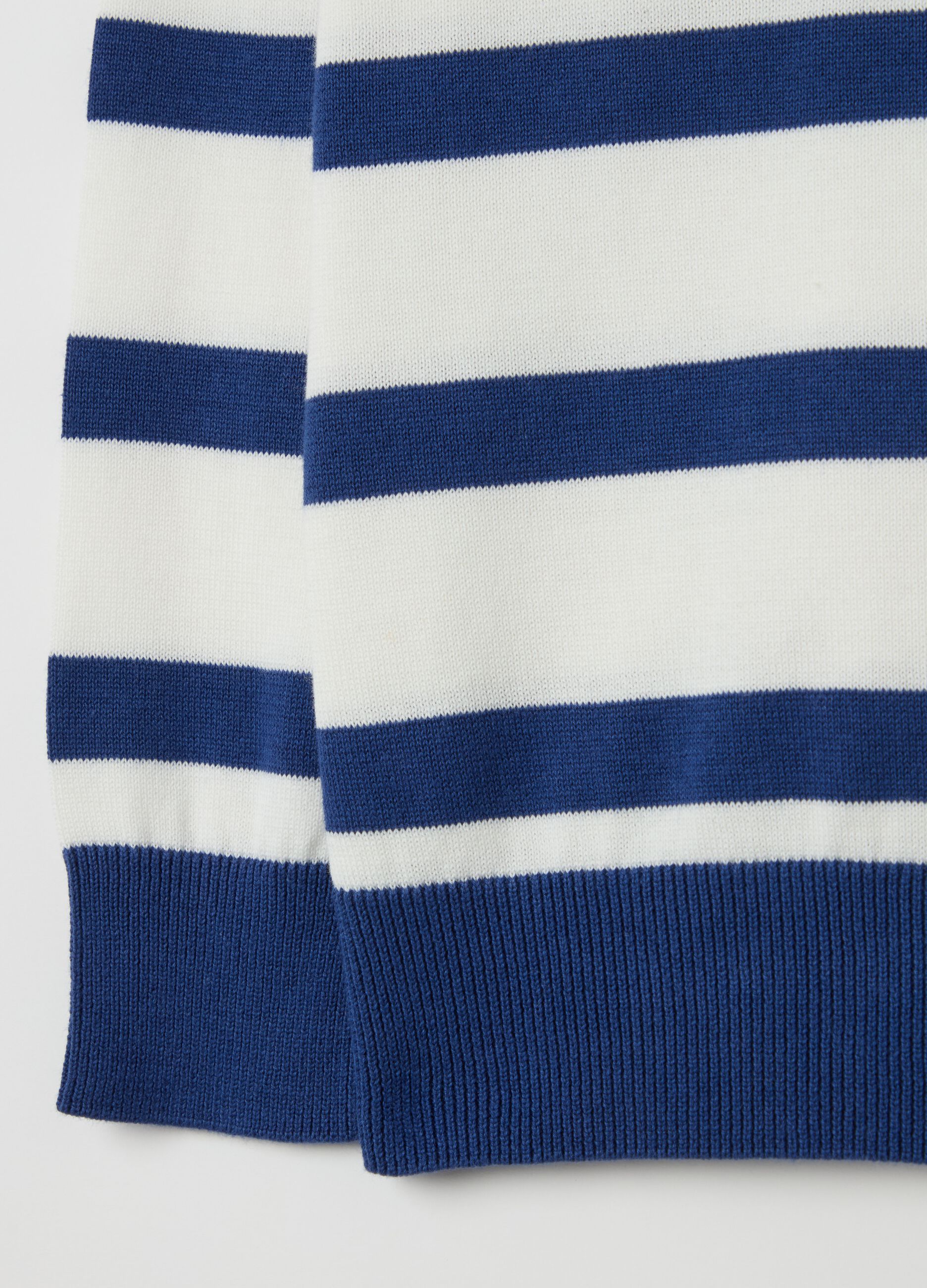 Cotton pullover with striped pattern