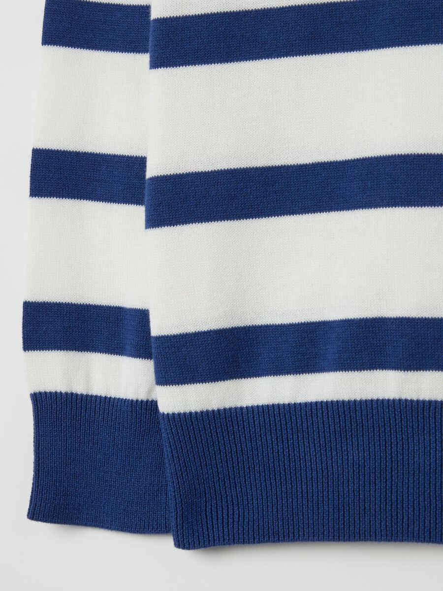 Cotton pullover with striped pattern_3