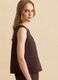 Top marrone in misto lino e viscosa oversize fit_0