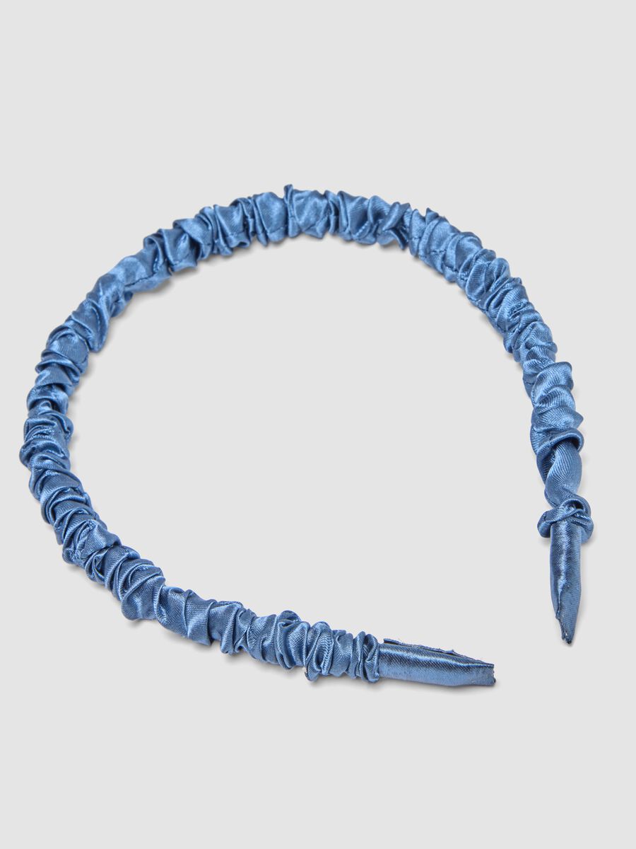 SINCERELY HAIR Blue Satin Headband_1