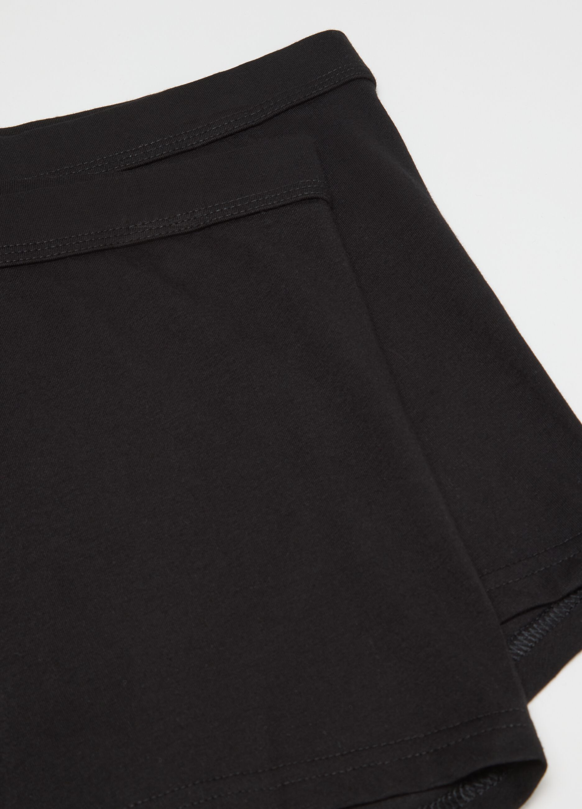 Black stretch cotton boxer twin pack