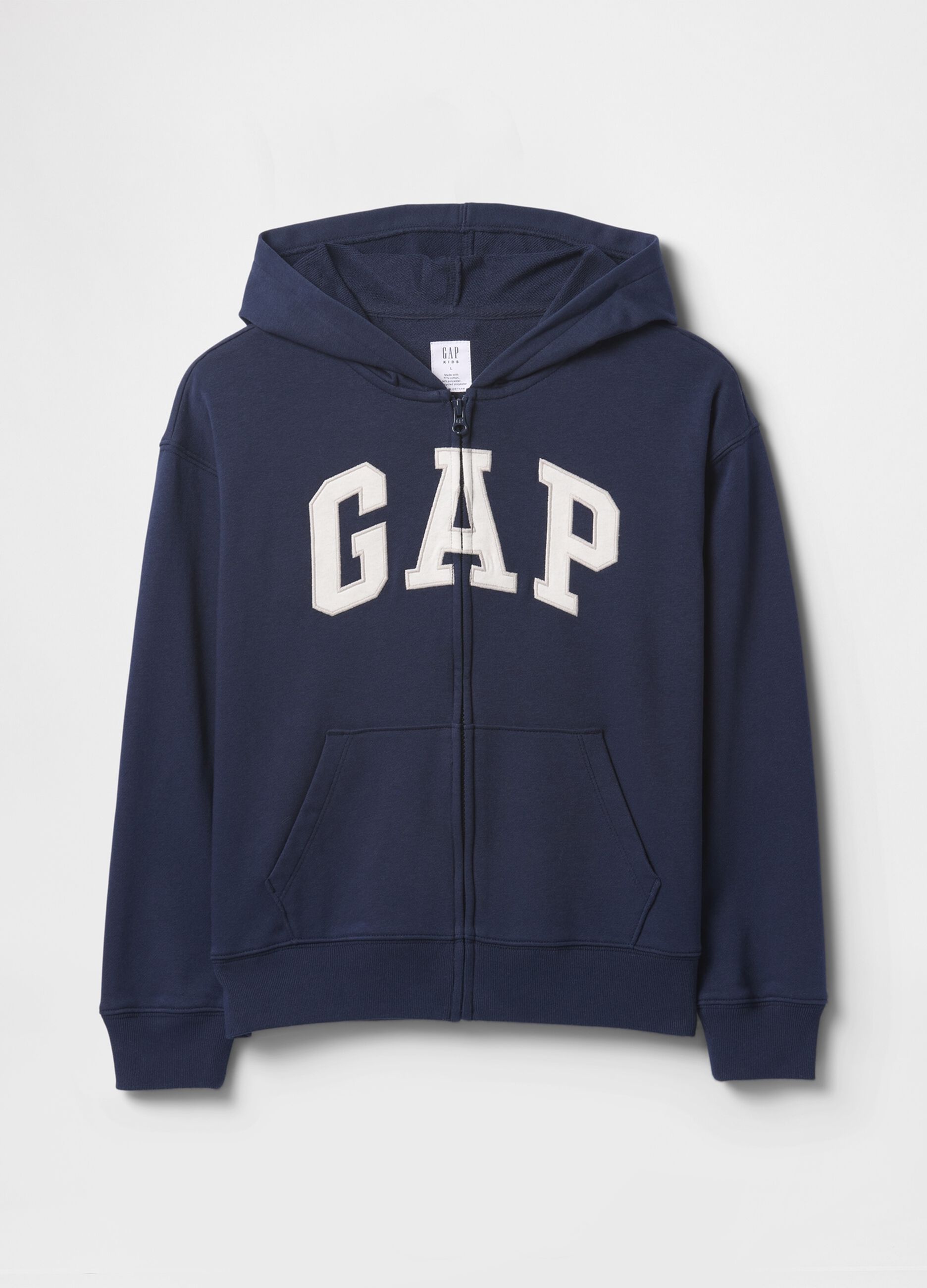 GAP logo hoodie with zip in cotton blend