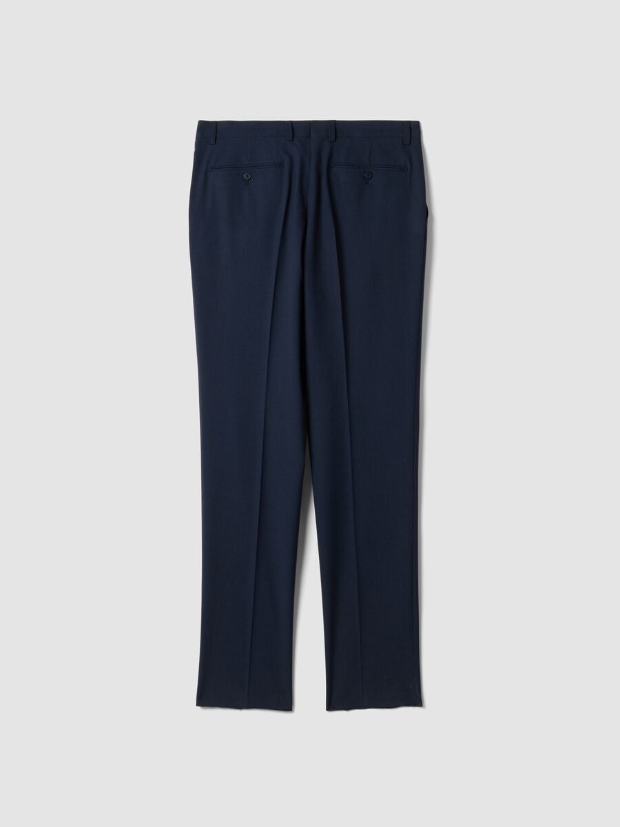 Blue regular-fit stretch viscose trousers_2
