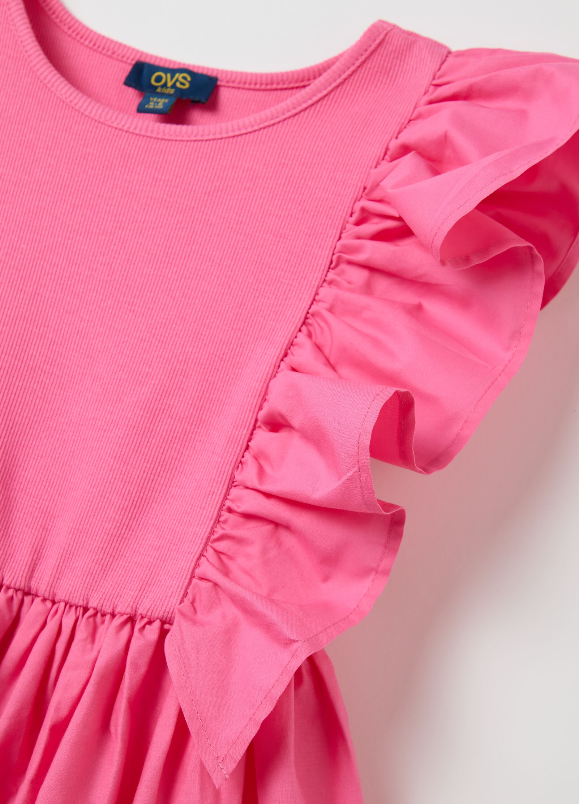 Abito da bambina in cotone rosa regular fit